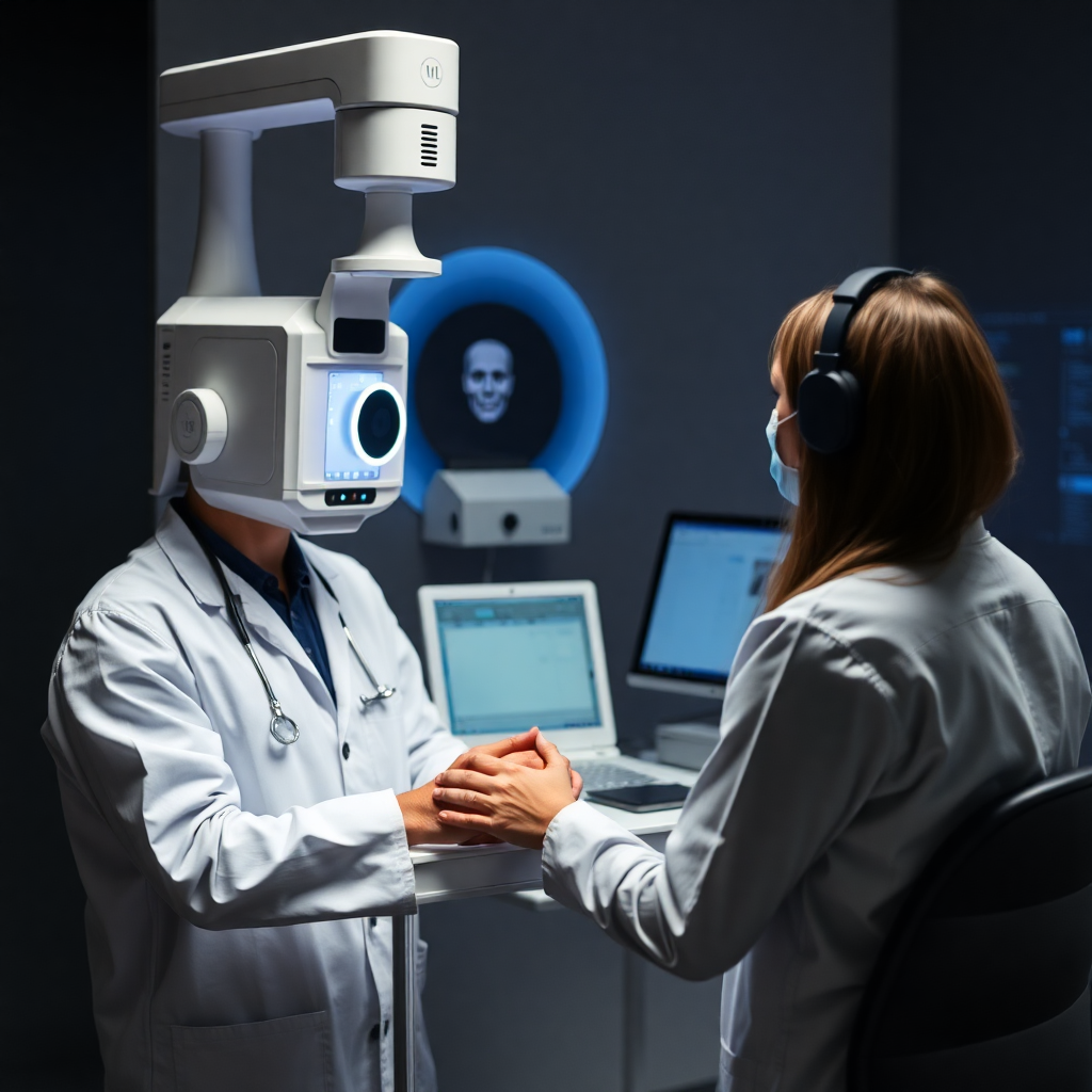 practitioner scanning client