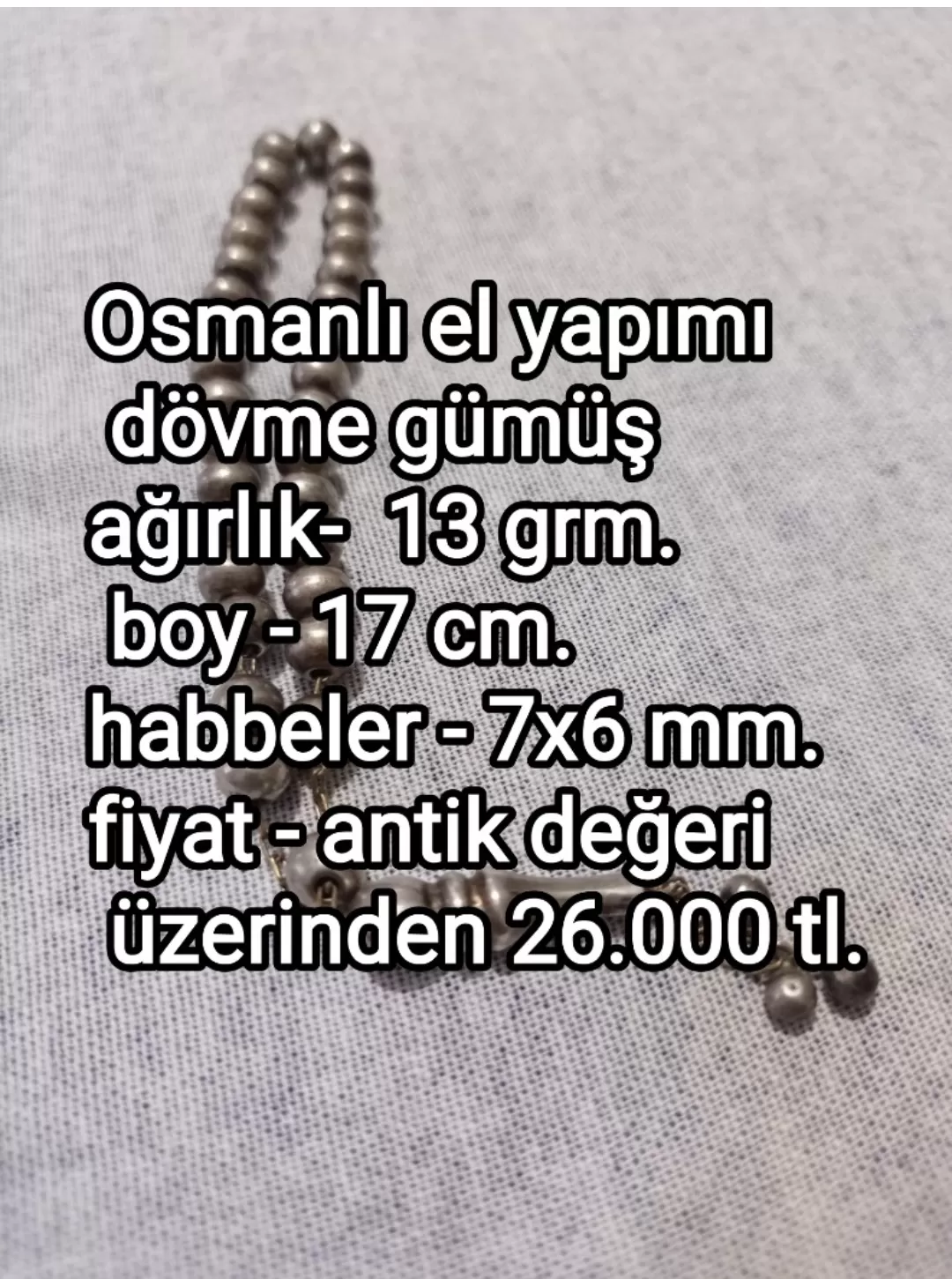 Osmanlı gümüş tesbih
